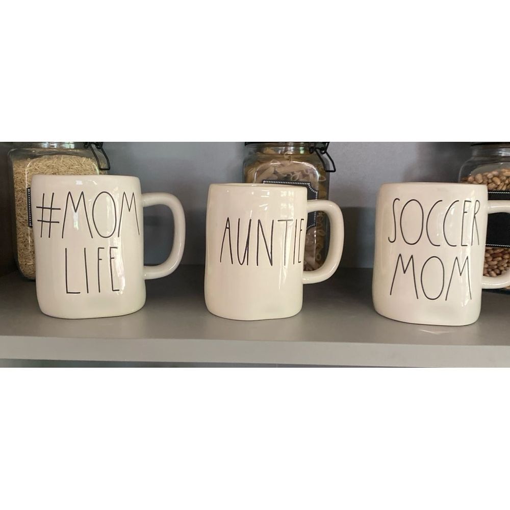RAE DUNN set of 3 mugs Auntie , #Mom Life, Soccer Mom